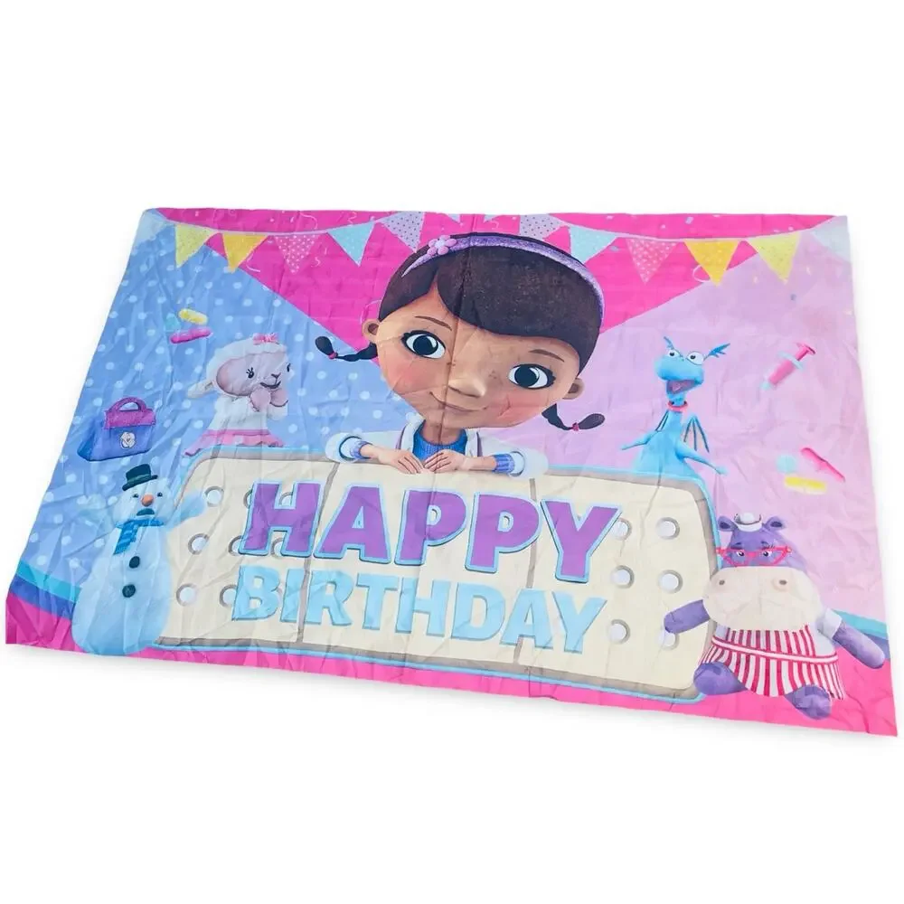 Doc McStuffins Backdrop Birthday Party Decoration Play Room Girl Banner 59x38 in